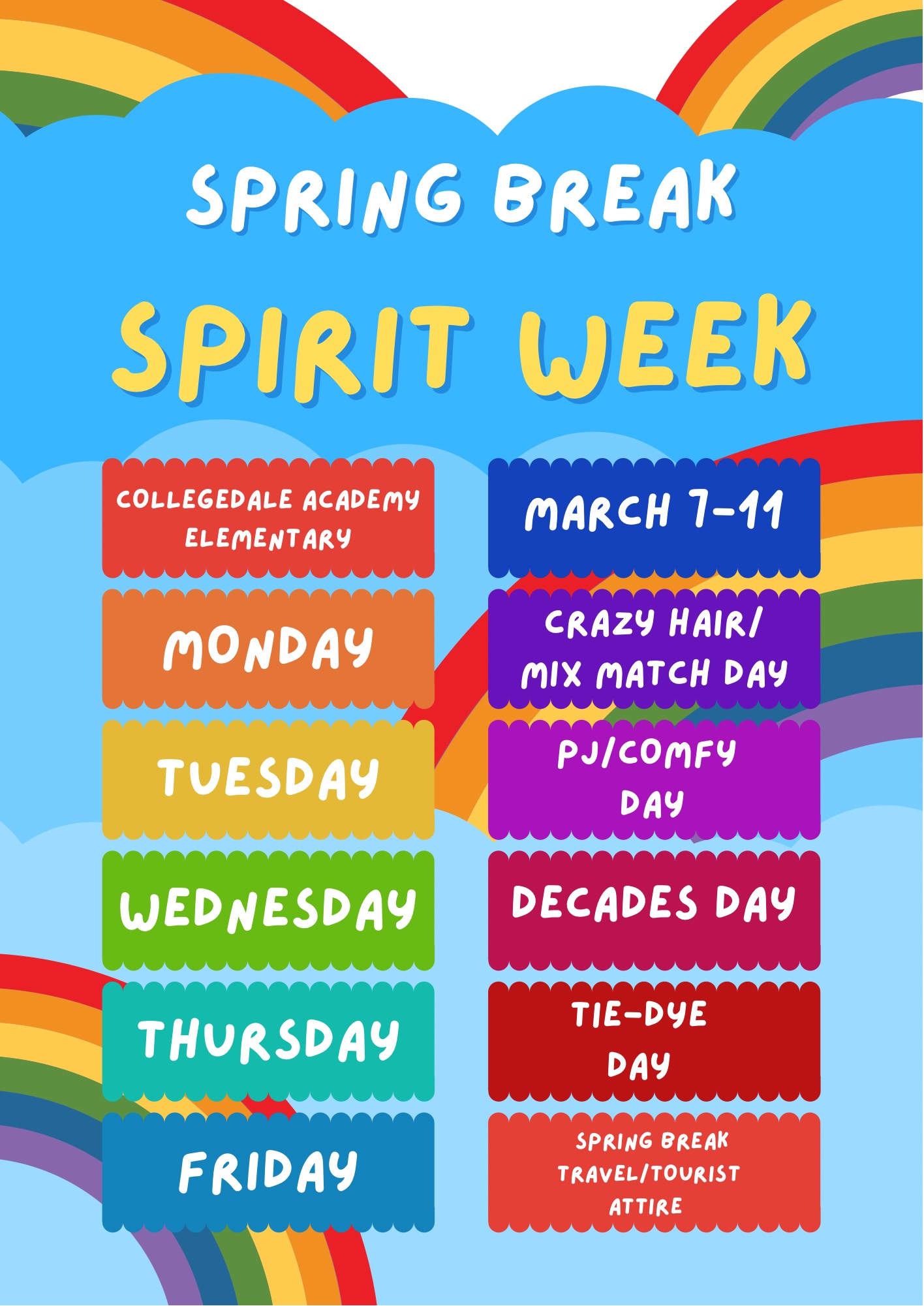 Spring Break Spirit Week - Collegedale Academy